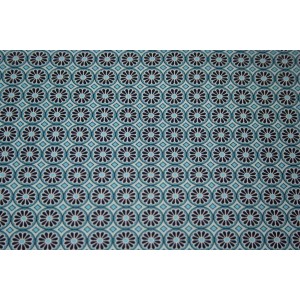 10cm Baumwolldruck HILCO Kreisblüten blau (Grundpreis € 15,00/m)
